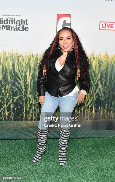 Singer Tameka "Tiny" Harris attends a screening of "Untitled Dave Chappelle Documentary" at State Farm Arena on November 21, 2021 in Atlanta, Georgia.