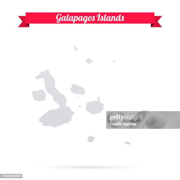 ilustrações de stock, clip art, desenhos animados e ícones de galapagos islands map on white background with red banner - galapagos islands