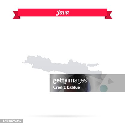 Java map on white background with red banner Java map on white background with red banner