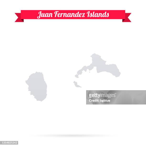 juan fernandez islands map on white background with red banner - san juan bautista 幅插畫檔、美工圖案、卡通及圖標