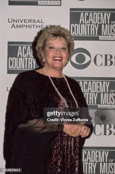 American country music singer Patti Page attends the 36th Academy of Country Music Awards, held at the Universal Amphitheatre in Los Angeles,...