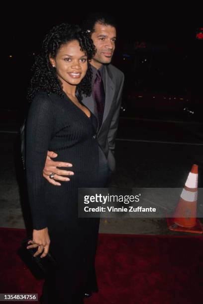 American actress Kimberly Elise and her husband, American photographer Maurice Oldham , attend the Westwood premiere of 'Beloved' held at the Mann...