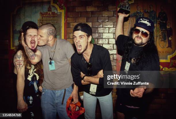 American rock band Pantera attend the 1991 Foundation Awards, held at the Airport Marriott Hotel in Los Angeles, California, 3rd October 1991.