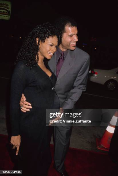 American actress Kimberly Elise and her husband, American photographer Maurice Oldham , attend the Westwood premiere of 'Beloved' held at the Mann...