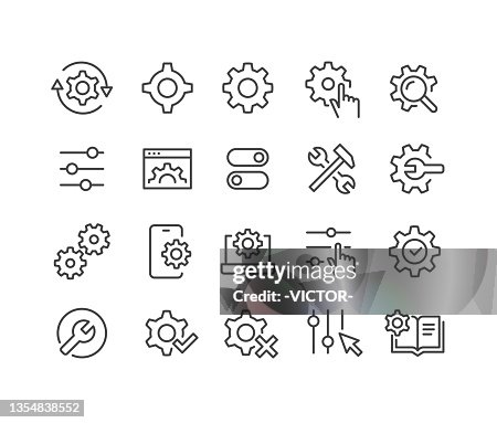 Einstellungen Icons Set - Classic Line Serie Einstellungen Icons Set - Classic Line Serie