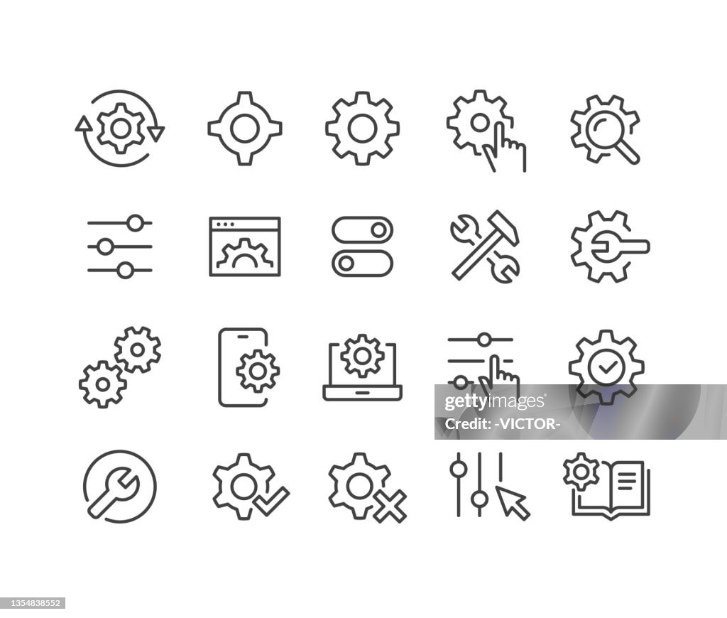 Settings Icons Set - Classic Line Series