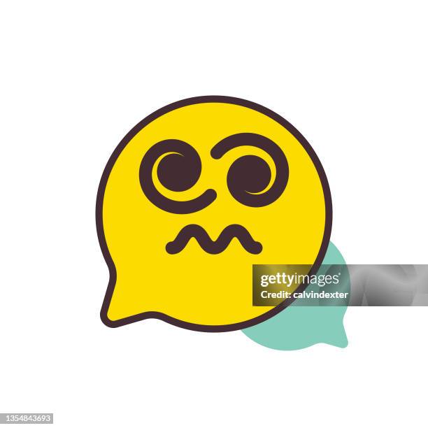 emoticon on speech bubble - nausea stock illustrations