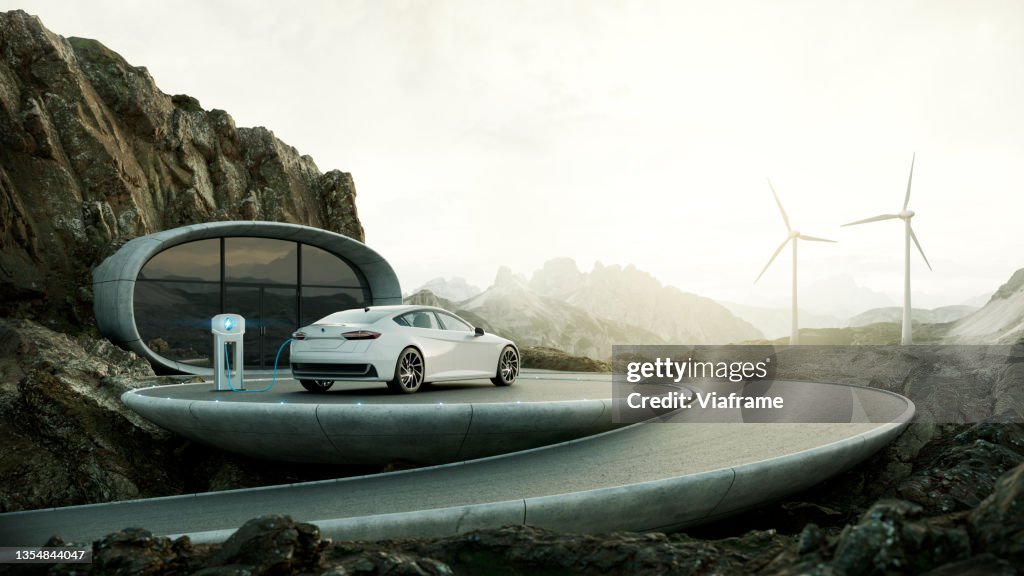 Electric car charging with wind turbines