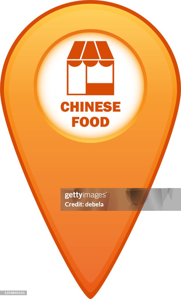 Ponteiro de mapa de restaurante de comida chinesa para navegação GPS