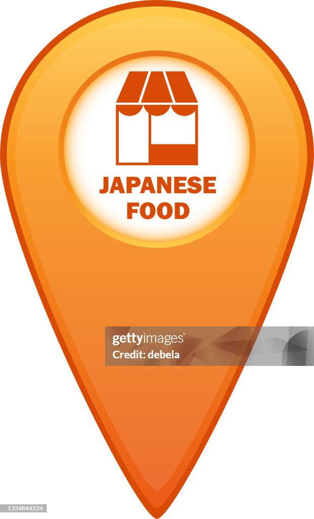 Japanese food restaurant map pointer for GPS navigation