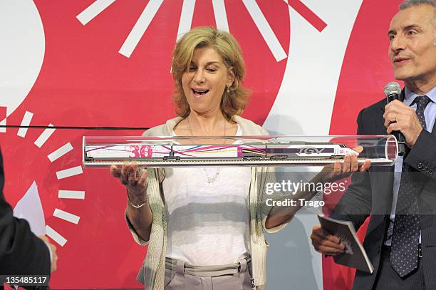 Michèle Laroque attends the TGV 30th Anniversary ceremony at Gare Montparnasse on April 7, 2011 in Paris, France.