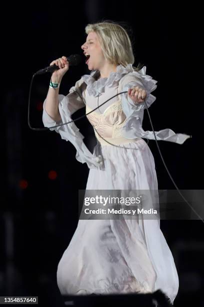 Aurora singer performs during the Corona Capital 2021 at Autodromo Hermanos Rodriguez on November 21, 2021 in Mexico City, Mexico.