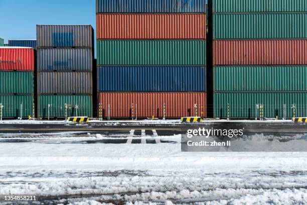 Snowing Container Port 1,042 Shipping Container Wall Stock Photos, High-Res Pictures, and ...