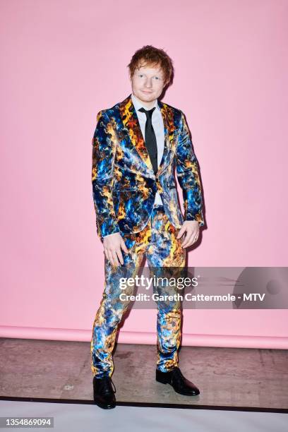 Ed Sheeran poses during a portrait session at the MTV EMAs 2021 at the Papp Laszlo Budapest Sports Arena on November 14, 2021 in Budapest, Hungary.