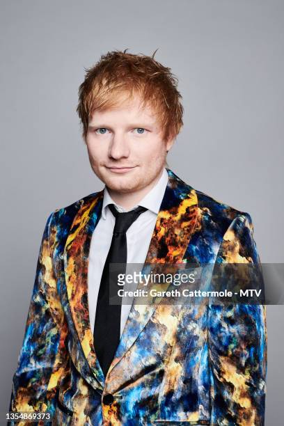 Ed Sheeran poses during a portrait session at the MTV EMAs 2021 at the Papp Laszlo Budapest Sports Arena on November 14, 2021 in Budapest, Hungary.
