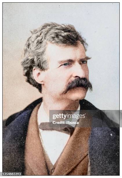 antique photograph of people from the world: mark twain - mark twain stock illustrations