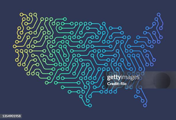 united states technology circuit board karte - us kultur stock-grafiken, -clipart, -cartoons und -symbole