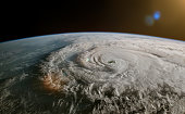 Satellite image of a tropical storm - hurricane or cyclone or typhoon. Elements of this image furnished by NASA.