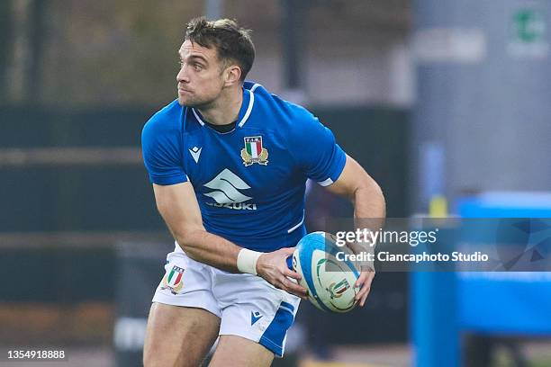 Edoardo Padovani of Italy in action during the Autumn Nations Series match between Italy and Uruguay at Stadio Sergio Lanfranchi on November 20, 2021...