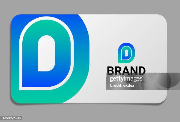 letter d logo on business card - letter d stock illustrations