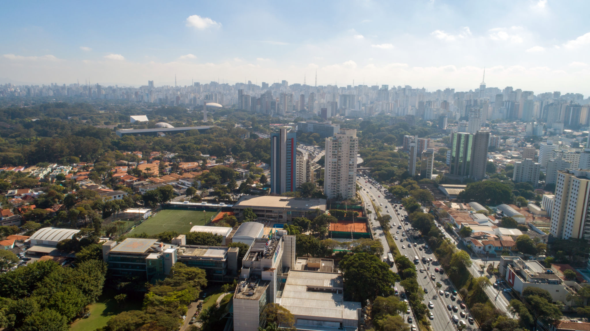 Aerial view of the city of São Paulo, Brazil.
In the neighborhood of Vila Clementino, Jabaquara, south side. Aerial drone photo. Avenida 23 de Maio in the background Aerial view of the city of São Paulo, Brazil.
In the neighborhood of Vila Clementino, Jabaquara, south side. Aerial drone photo. Avenida 23 de Maio in the background