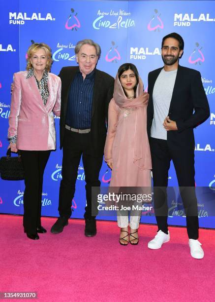 Madeleine Lloyd Webber, Lord Andrew Lloyd Webber, Malala Yousafzai and Asser Malik attend a Gala performance of "Cinderella" to support The Malala...