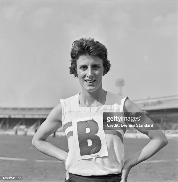 English sprinter Dorothy Hyman at the White City Stadium in London, UK, September 1964.