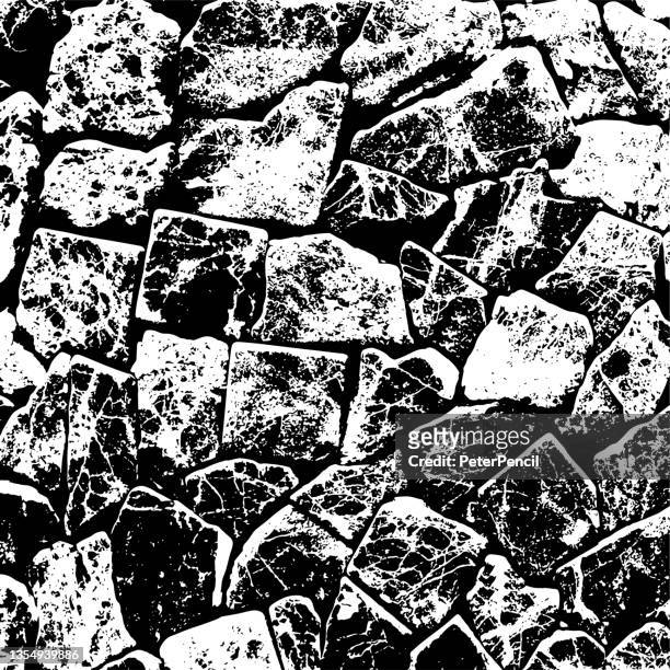 granite stones. grunge texture. black dusty scratchy pattern. abstract grainy background. vector design artwork. textured effect. crack. - granite rock 幅插畫檔、美工圖案、卡通及圖標