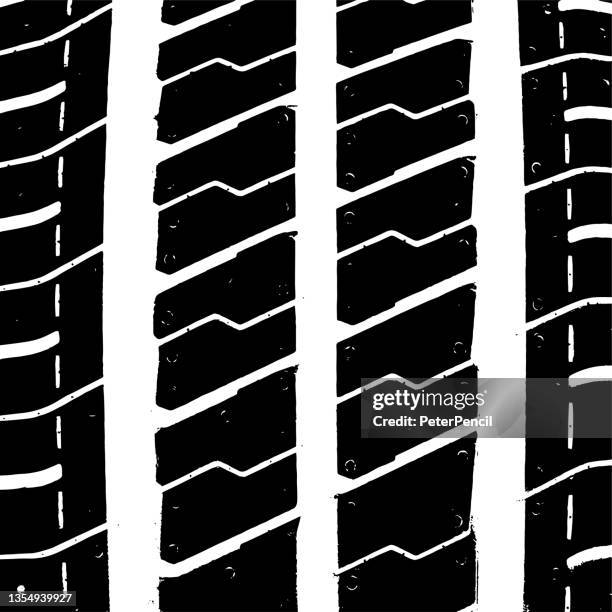 summer tire tread. inversion. grunge texture. black dusty scratchy pattern. abstract grainy background. vector design artwork. textured effect. crack. - rusty car stock illustrations