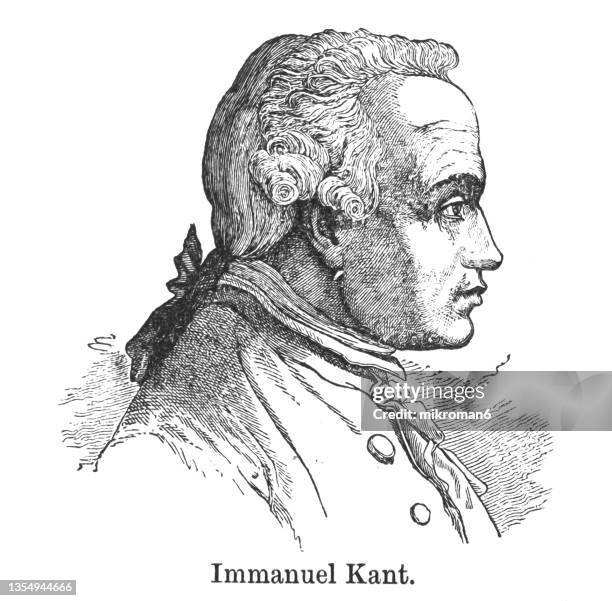 portrait of immanuel kant (1724 - 1804), german philosopher and one of the central enlightenment thinkers - kant - fotografias e filmes do acervo