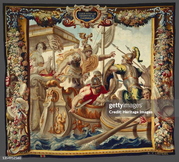 The Battle of Actium, from 'The Story of Caesar and Cleopatra', Brussels, circa 1680. Woven at the workshop of Willem van Leefdael, after a design by...