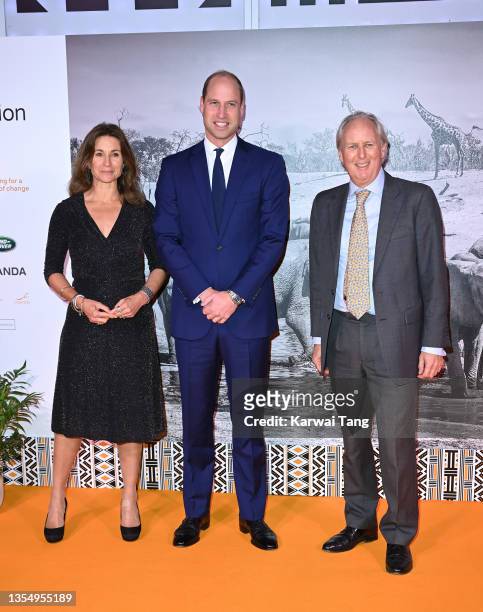 Sarah Watson, Prince William, Duke of Cambridge and Charlie Mayhew attend the Tusk Conservation Awards 2021 at BFI Southbank on November 22, 2021 in...