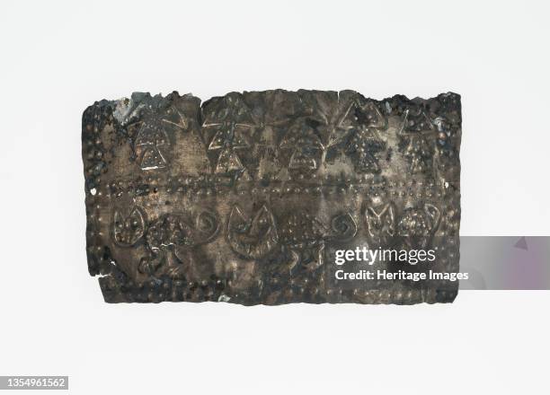 Fragment of a Band with Raised Relief Depicting Felines and Fish, c. A.D. 1000/1470. Artist Unknown.
