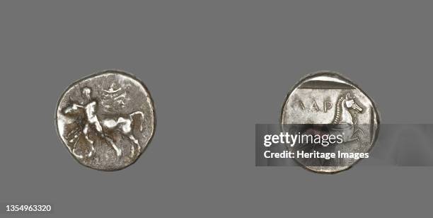 Drachm Depicting Thessalos Holding a Bull, 435-400 BCE. Artist Unknown.