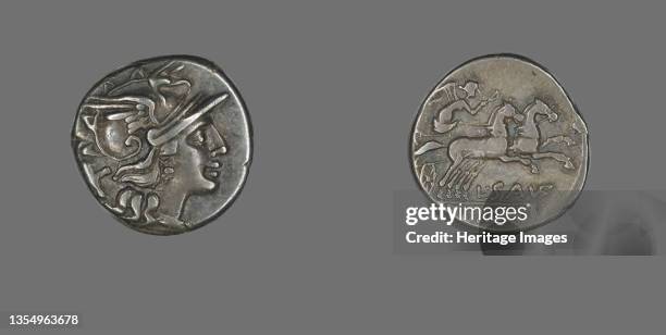 Denarius Depicting the Goddess Roma, 200 or 152 BCE. Artist Unknown.