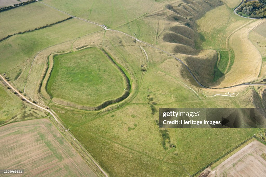 Uffington Castle Hillfort And The Uffington White Horse Chalk Hill Figure