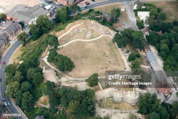 Pontefract Castle, a Norman motte and bailey castle, West Yorkshire, 2018. Artist Historic England.