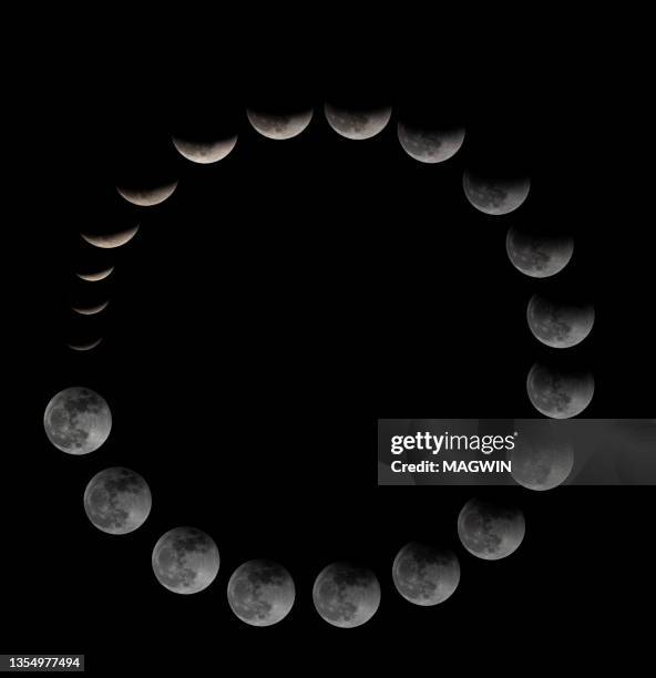 half lunar eclipse in china on nov 19,2021 - lunar eclipse stock pictures, royalty-free photos & images