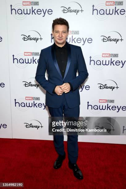 Jeremy Renner attends the "Hawkeye" Special Screening at AMC Lincoln Square Theater on November 22, 2021 in New York City.