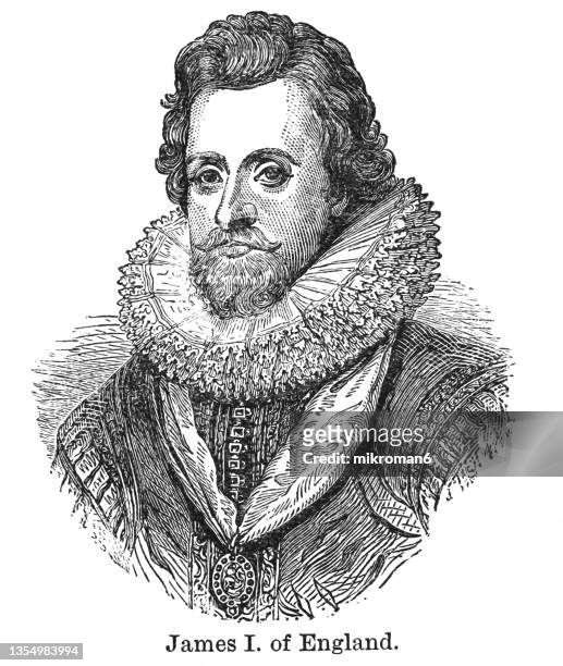 portrait of king james i (also known as james vi) - king of england, ireland and scotland - king royal person stock pictures, royalty-free photos & images