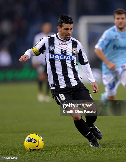 Antonio Di Natale of Udinese in action during the Serie A match between Udinese Calcio and AC Chievo Verona at Stadio Friuli on December 11, 2011 in...