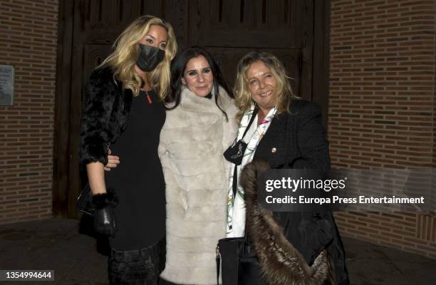 Iris Oliveros, Diana Navarro and Concepcion Romero at the funeral mass in memory of Concha Marquez Piquer, on November 22 in Madrid, Spain.