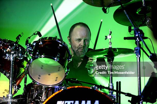 Lars Ulrich of Metallica performs at Day Four of the bands' 30th Anniversary shows at The Fillmore on December 10, 2011 in San Francisco, California.