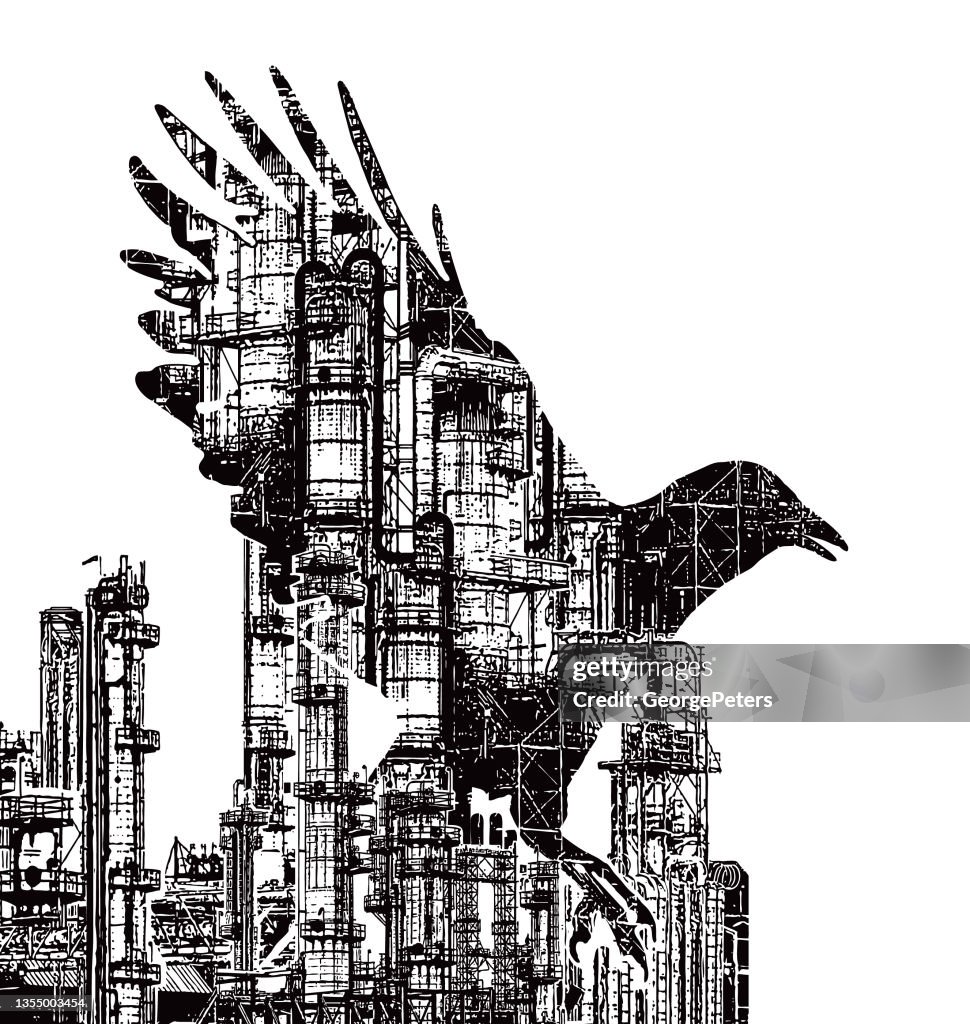 Oil refinery multiple exposure