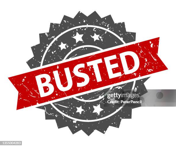 busted - stamp, imprint, seal template. grunge effect. vector stock illustration - prison cell stock illustrations