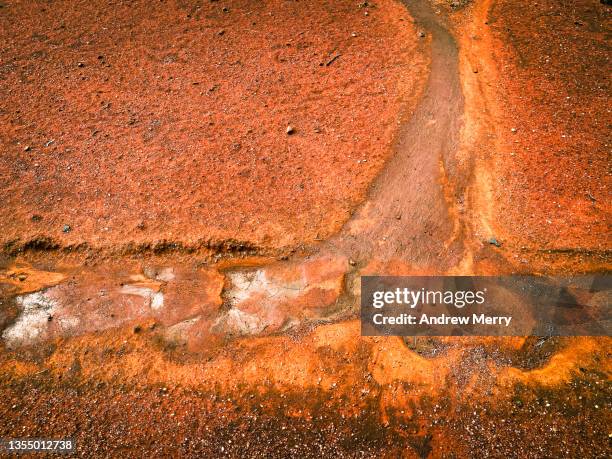 abstract desert pattern aerial effect, dried mud orange red dirt, australia - red dirt stock pictures, royalty-free photos & images