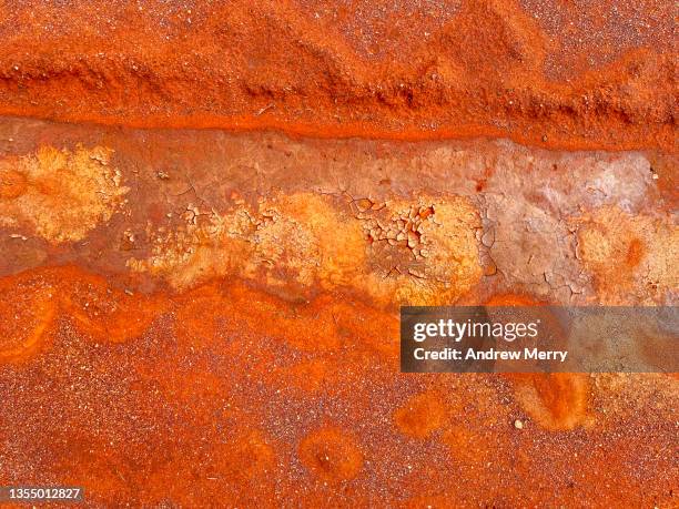 abstract desert pattern aerial effect, dried mud orange red dirt, australia - country new south wales stock pictures, royalty-free photos & images