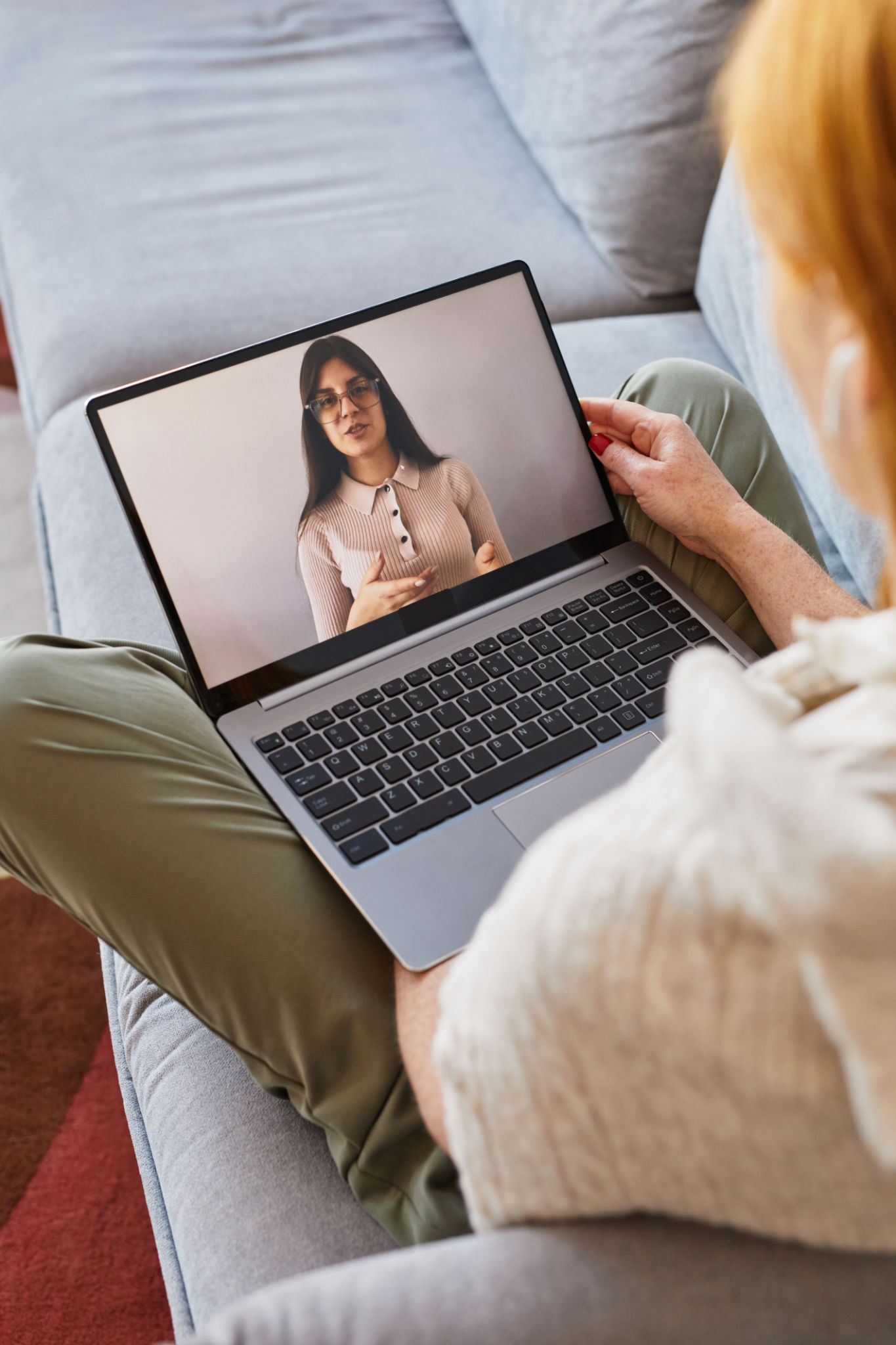 Woman Watching Video Lessons Woman Watching Video Lessons