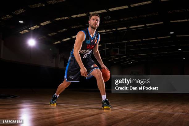 Melbourne United NBL player Matthew Dellavedova poses during a portrait session at Hoop City on November 23, 2021 in Melbourne, Australia.