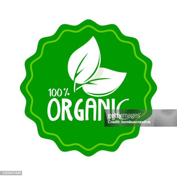 organic sticker design - farm logo stock illustrations
